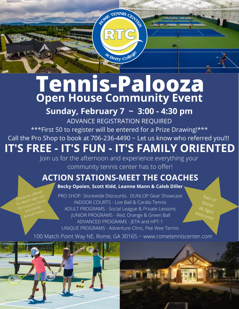 Rome Tennis Center at Berry College TennisPalooza 2021 Rome Tennis